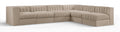 Ricarda Beige Velvet Performance Fabric Upholstered 6pc. Modular Sectional - Sec6B