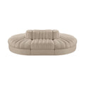 Ricarda Beige Velvet Performance Fabric Upholstered 6pc. Modular Sectional - Sec6C