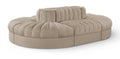 Ricarda Beige Velvet Performance Fabric Upholstered 6pc. Modular Sectional - Sec6C