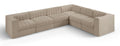 Ricarda Beige Velvet Performance Fabric Upholstered 6pc. Modular Sectional - Sec6D