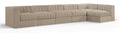 Ricarda Beige Velvet Performance Fabric Upholstered 6pc. Modular Sectional - Sec6E