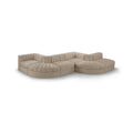 Ricarda Beige Velvet Performance Fabric Upholstered 6pc. Modular Sectional - Sec6F