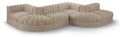 Ricarda Beige Velvet Performance Fabric Upholstered 6pc. Modular Sectional - Sec6F