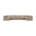 Ricarda Beige Velvet Performance Fabric Upholstered 7pc. Modular Sectional - Sec7B