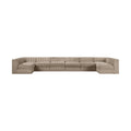 Ricarda Beige Velvet Performance Fabric Upholstered 8pc. Modular Sectional - Sec8A