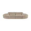 Ricarda Beige Velvet Performance Fabric Upholstered 8pc. Modular Sectional - Sec8B