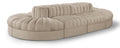 Ricarda Beige Velvet Performance Fabric Upholstered 8pc. Modular Sectional - Sec8B