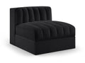 Ricarda Black Velvet Performance Fabric Upholstered Modular Chair - Armless