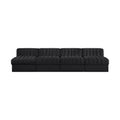 Ricarda Black Velvet Performance Fabric Upholstered 4pc. Modular Sofa - S116