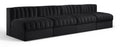Ricarda Black Velvet Performance Fabric Upholstered 4pc. Modular Sofa - S116