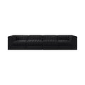 Ricarda Black Velvet Performance Fabric Upholstered 4pc. Modular Sofa - S126