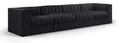 Ricarda Black Velvet Performance Fabric Upholstered 4pc. Modular Sofa - S126