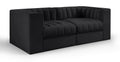 Ricarda Black Velvet Performance Fabric Upholstered 2pc. Modular Loveseat - S68