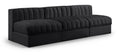 Ricarda Black Velvet Performance Fabric Upholstered 3pc. Modular Sofa - S87