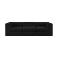 Ricarda Black Velvet Performance Fabric Upholstered 3pc. Modular Sofa - S97