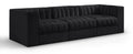 Ricarda Black Velvet Performance Fabric Upholstered 3pc. Modular Sofa - S97