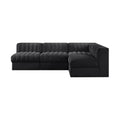 Ricarda Black Velvet Performance Fabric Upholstered 4pc. Modular Sectional - Sec4A