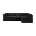 Ricarda Black Velvet Performance Fabric Upholstered 4pc. Modular Sectional - Sec4B