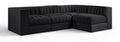 Ricarda Black Velvet Performance Fabric Upholstered 4pc. Modular Sectional - Sec4B