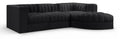 Ricarda Black Velvet Performance Fabric Upholstered 4pc. Modular Sectional - Sec4C