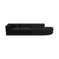Ricarda Black Velvet Performance Fabric Upholstered 4pc. Modular Sectional - Sec4D
