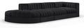 Ricarda Black Velvet Performance Fabric Upholstered 4pc. Modular Sectional - Sec4D