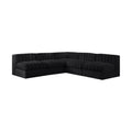 Ricarda Black Velvet Performance Fabric Upholstered 5pc. Modular Sectional - Sec5A