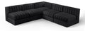 Ricarda Black Velvet Performance Fabric Upholstered 5pc. Modular Sectional - Sec5A