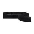 Ricarda Black Velvet Performance Fabric Upholstered 5pc. Modular Sectional - Sec5C