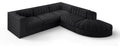 Ricarda Black Velvet Performance Fabric Upholstered 5pc. Modular Sectional - Sec5C