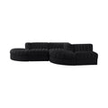 Ricarda Black Velvet Performance Fabric Upholstered 5pc. Modular Sectional - Sec5D