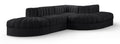 Ricarda Black Velvet Performance Fabric Upholstered 5pc. Modular Sectional - Sec5D