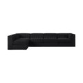 Ricarda Black Velvet Performance Fabric Upholstered 5pc. Modular Sectional - Sec5E