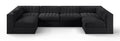 Ricarda Black Velvet Performance Fabric Upholstered 6pc. Modular Sectional - Sec6A