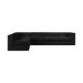 Ricarda Black Velvet Performance Fabric Upholstered 6pc. Modular Sectional - Sec6B