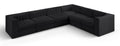 Ricarda Black Velvet Performance Fabric Upholstered 6pc. Modular Sectional - Sec6D