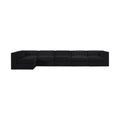 Ricarda Black Velvet Performance Fabric Upholstered 6pc. Modular Sectional - Sec6E