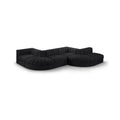 Ricarda Black Velvet Performance Fabric Upholstered 6pc. Modular Sectional - Sec6F