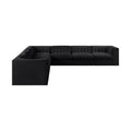 Ricarda Black Velvet Performance Fabric Upholstered 7pc. Modular Sectional - Sec7A