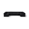 Ricarda Black Velvet Performance Fabric Upholstered 7pc. Modular Sectional - Sec7B