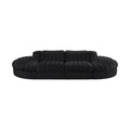 Ricarda Black Velvet Performance Fabric Upholstered 8pc. Modular Sectional - Sec8B