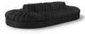 Ricarda Black Velvet Performance Fabric Upholstered 8pc. Modular Sectional - Sec8B