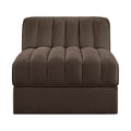 Ricarda Brown Velvet Performance Fabric Upholstered Modular Chair - Armless