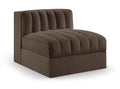 Ricarda Brown Velvet Performance Fabric Upholstered Modular Chair - Armless
