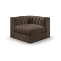 Ricarda Brown Velvet Performance Fabric Upholstered Modular Chair - Corner