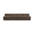 Ricarda Brown Velvet Performance Fabric Upholstered 4pc. Modular Sofa - S116