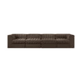 Ricarda Brown Velvet Performance Fabric Upholstered 4pc. Modular Sofa - S126