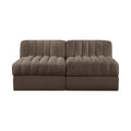 Ricarda Brown Velvet Performance Fabric Upholstered 2pc. Modular Loveseat - S58