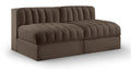 Ricarda Brown Velvet Performance Fabric Upholstered 2pc. Modular Loveseat - S58