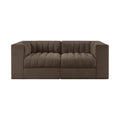 Ricarda Brown Velvet Performance Fabric Upholstered 2pc. Modular Loveseat - S68